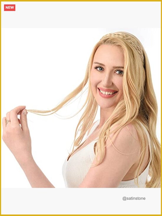 Synthetic Hair Braided Headband Hairpiece Extension Adjustable Strap main image 5